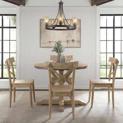 Keaton Round Standard Height 5PC Dining Set-Table and Four Chairs