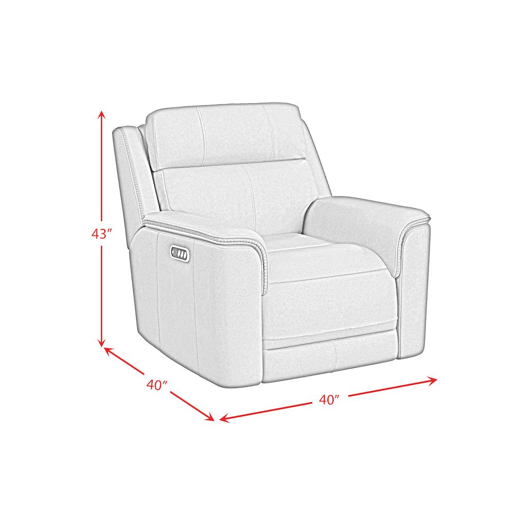 Mustang Power Motion Recliner with Power Headrest and Lumbar in Aline Butternut