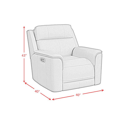 Mustang Power Motion Recliner with Power Headrest and Lumbar in Aline Butternut