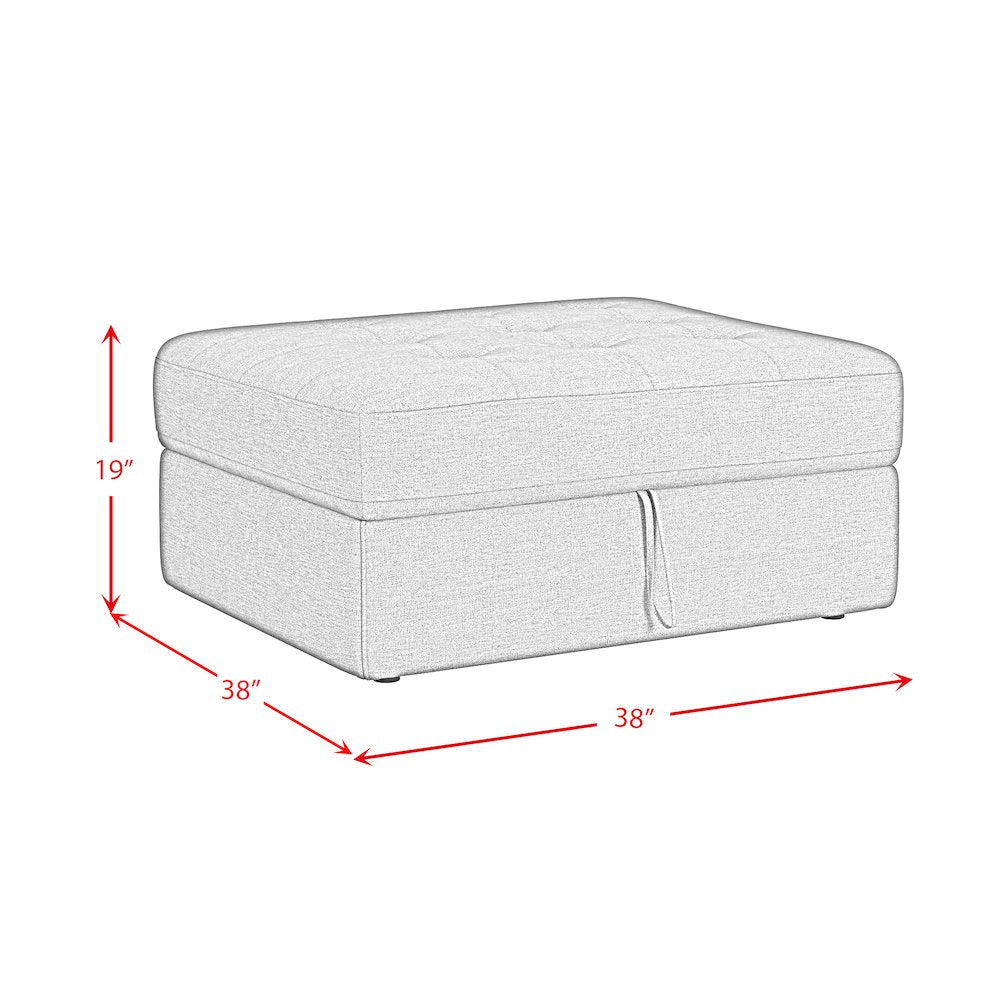 Options One Storage Ottoman in Palmer Plus Teal