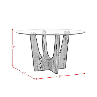 Salem 5PC Dining Set in Black-Round Table with Glass Top and Four Chairs