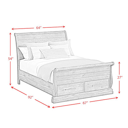 Park Ridge Queen Sleigh Storage 3PC Bedroom Set in Charcoal