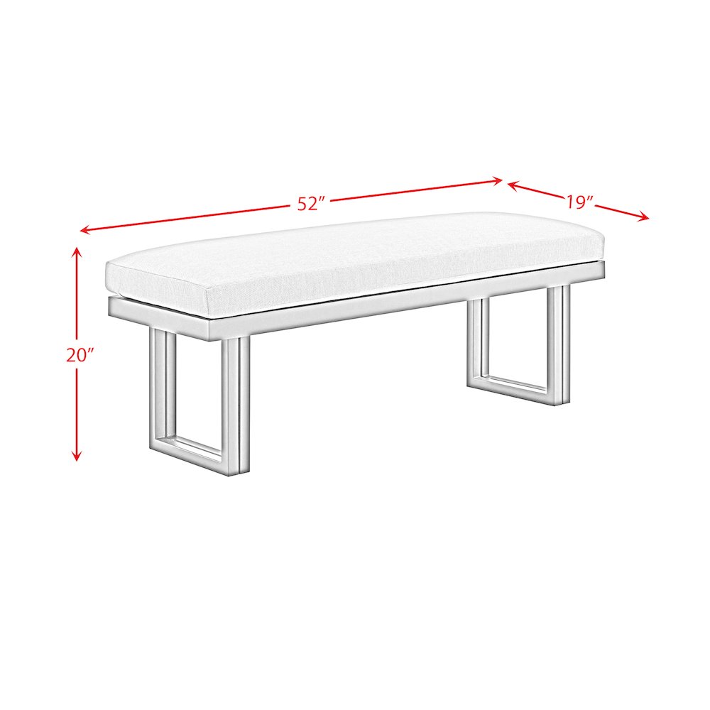 Playa Dining Bench - Dark Grey and Olefin Beige