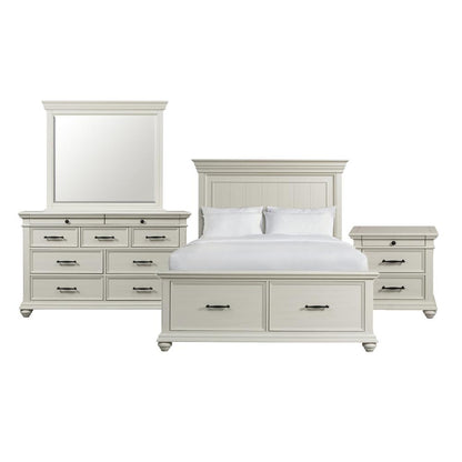 Brooks Queen Platform Storage 4PC Bedroom Set in White