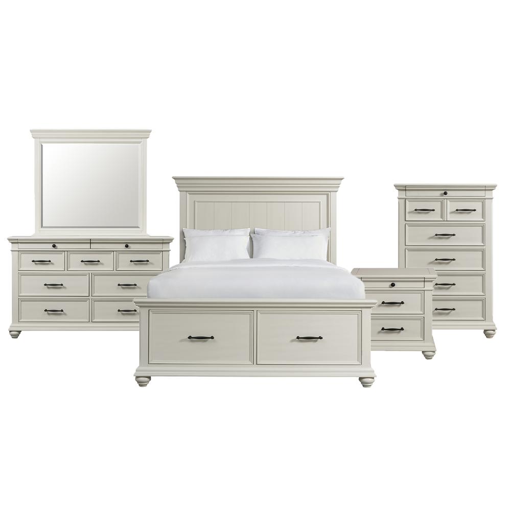 Brooks Queen Platform Storage 5PC Bedroom Set in White
