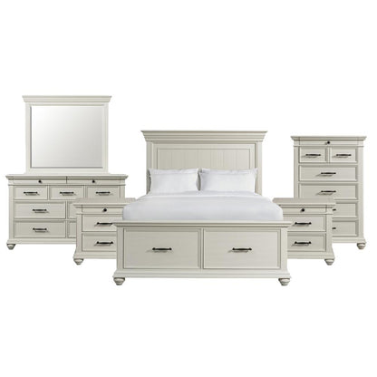 Brooks Queen Platform Storage 6PC Bedroom Set in White