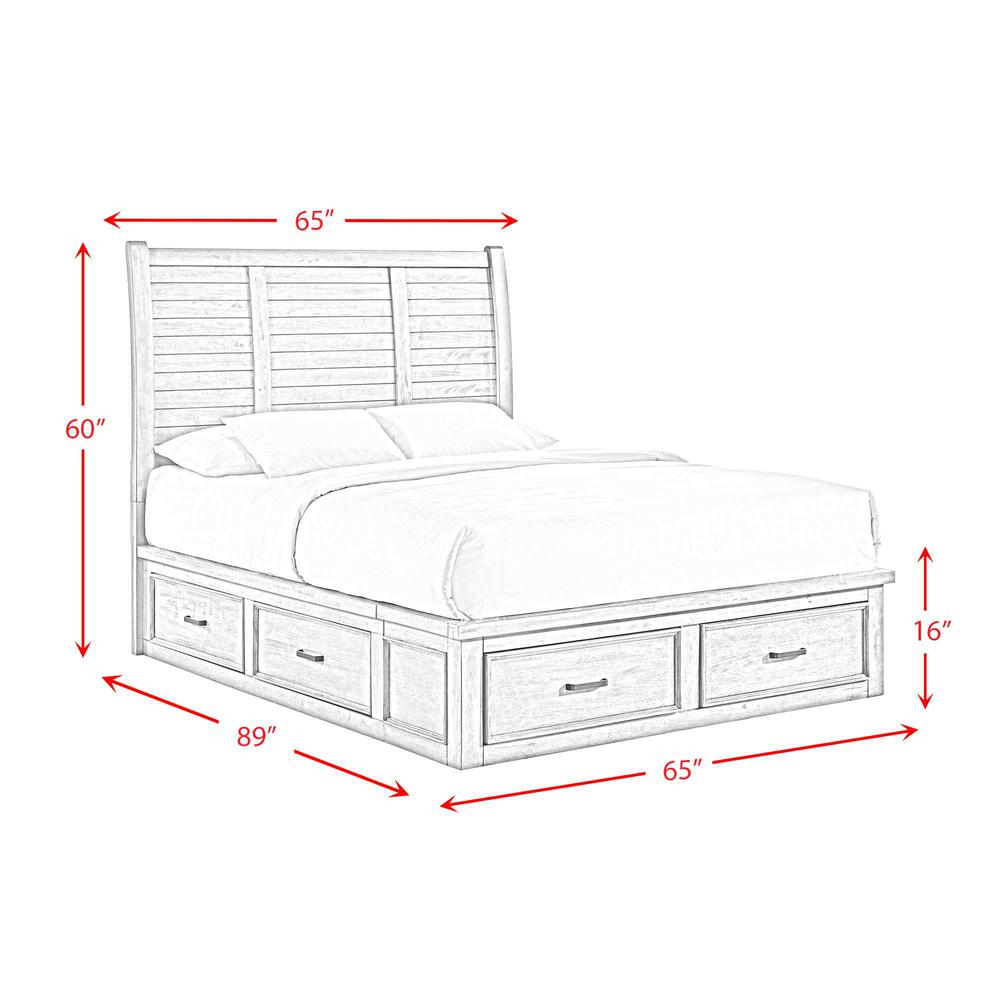 Damen Queen Storage 5PC Bedroom Set in Drift Grey