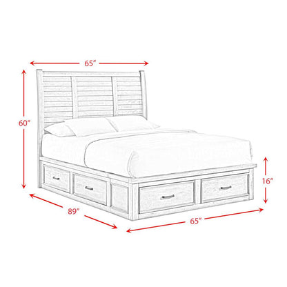 Damen Queen Storage 5PC Bedroom Set in Drift Grey