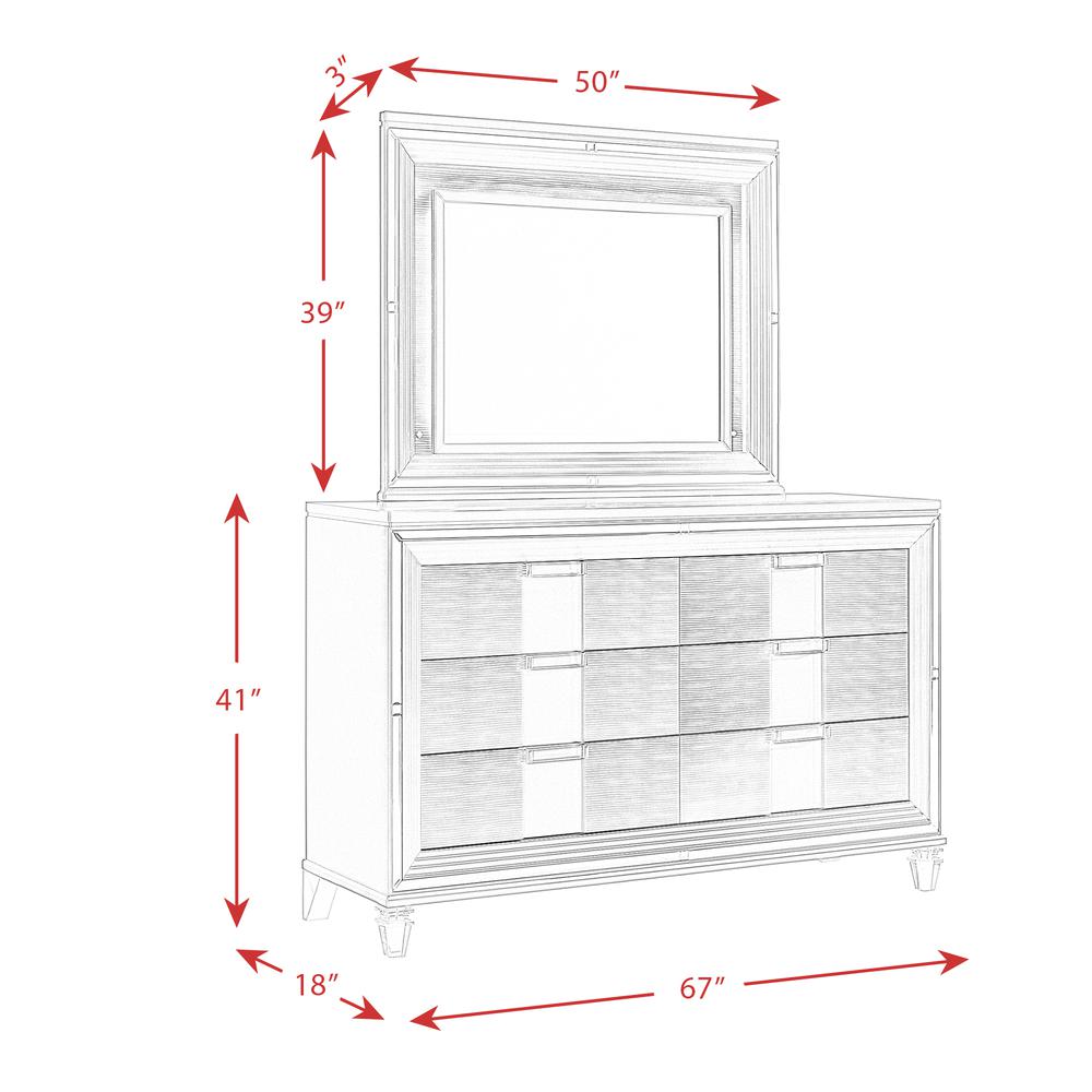 Charlotte 6-Drawer Dresser w/ Mood Lighting Mirror