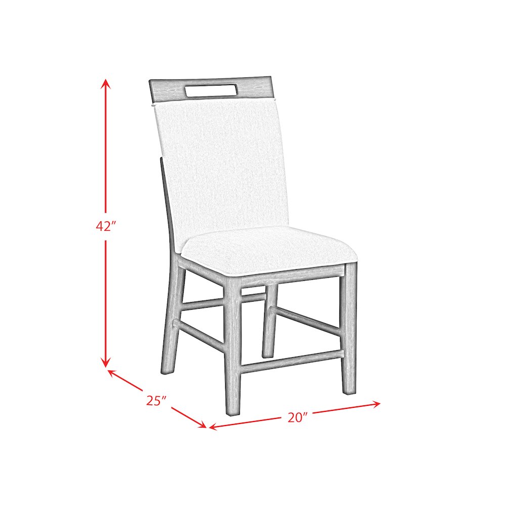 Transcend 6PC Counter Height Dining Set in Charcoal-Table, Four Chairs & Bench
