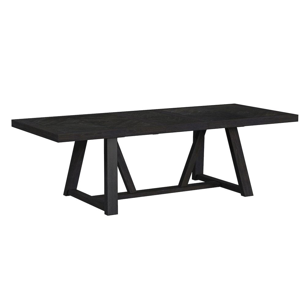 Pinnacle 6PC Standard Height Dining Set in Charcoal-Table, Four Chairs & Bench