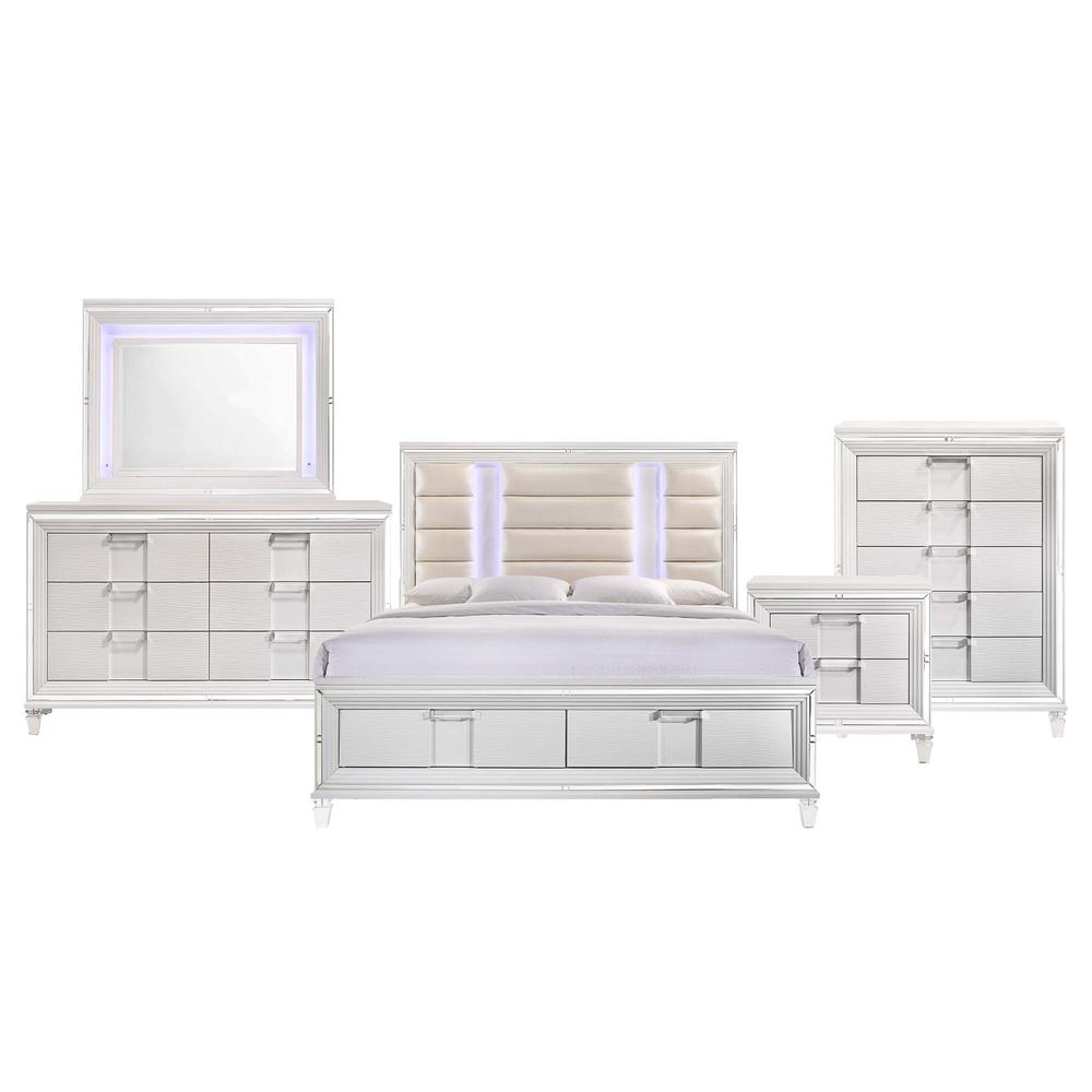 Charlotte King Storage 5PC Bedroom Set in White