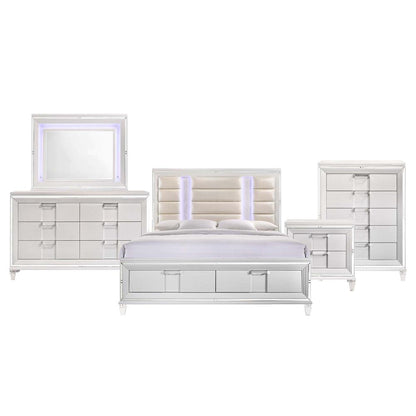 Charlotte King Storage 5PC Bedroom Set in White