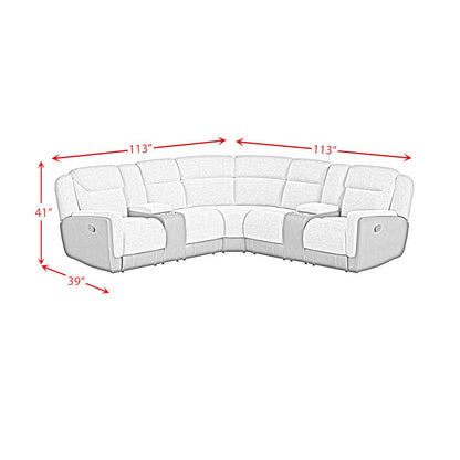 Viper 3PC Sectional Set with Console and 2 Recliners in Rancho Grey