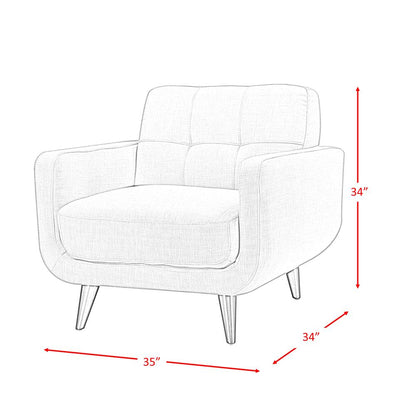Hailey 3PC Sofa Set in Charcoal