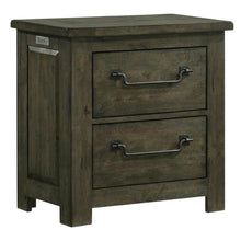 Gray Nightstand, Usb Port Featuring Farmhouse Style, Finger Joint Construction