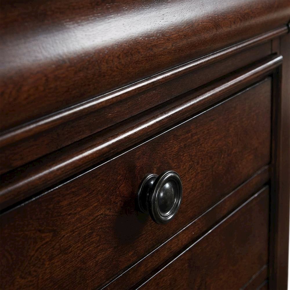 Cherry Finish Traditional Nightstand with Finger Joint Construction