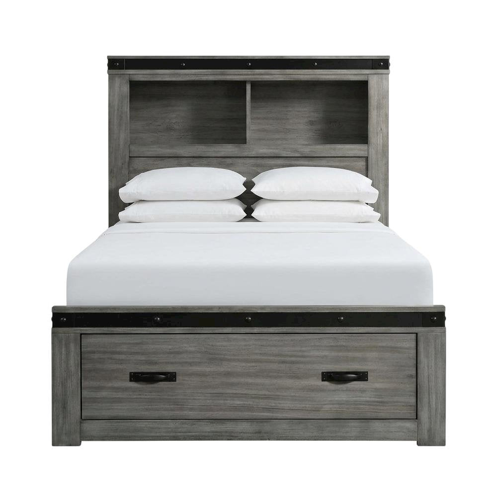 Twin Platform Storage Bed with Drawers, Transitional Youth Bed for Bedroom,Gray