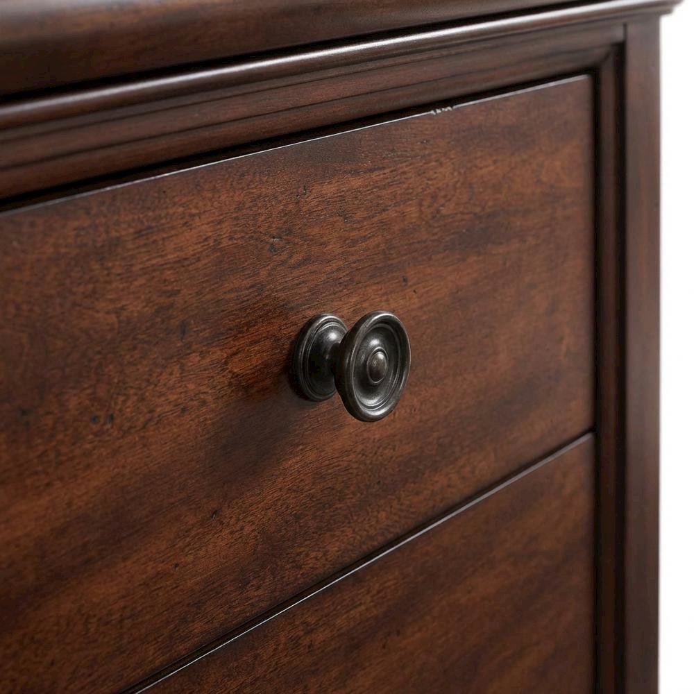Cherry Nightstand with Usb Port and Traditional Style, 3-Drawer Storage