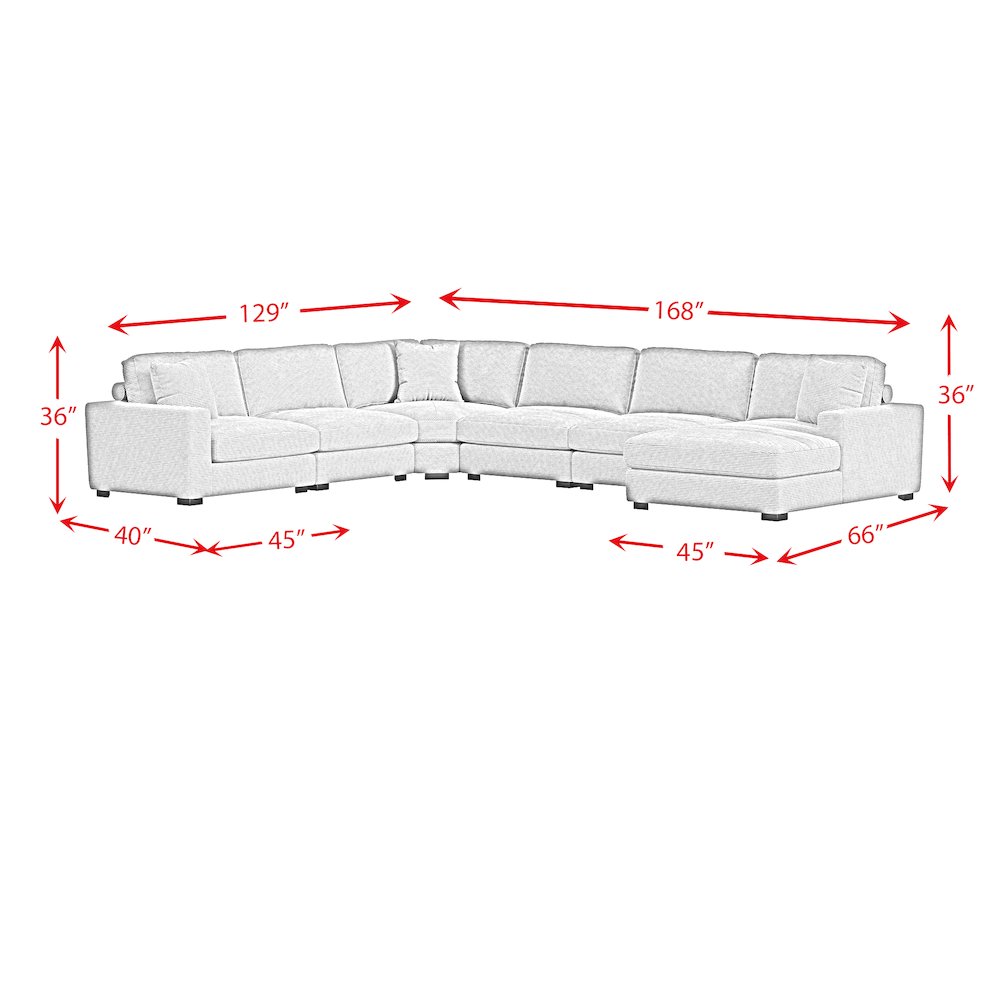 Mesa Modular 7PC Sectional Set with RHF Chaise in Steno Beige