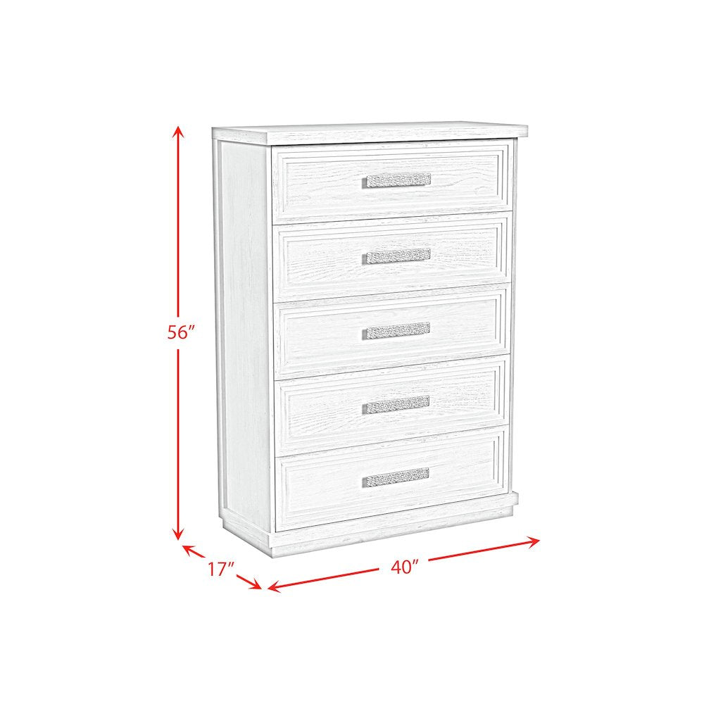 Rhiannon 5-Drawer Chest in Antique White