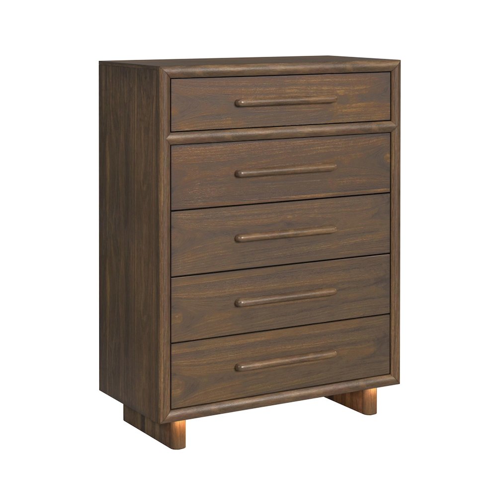 Perth King UPH 3PC Bedroom Set with Boucle Beige and LED in Brown