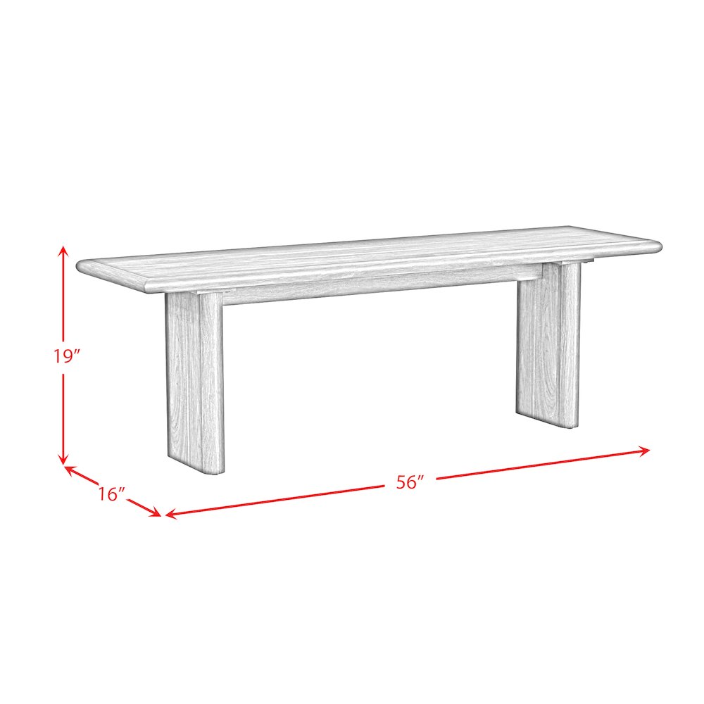 Perth Dining Bench in Brown