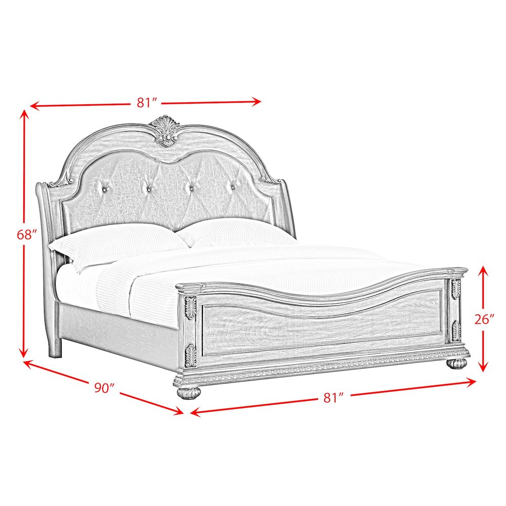 Concerto King UPH 5PC Bedroom Set with Black PU in Brown