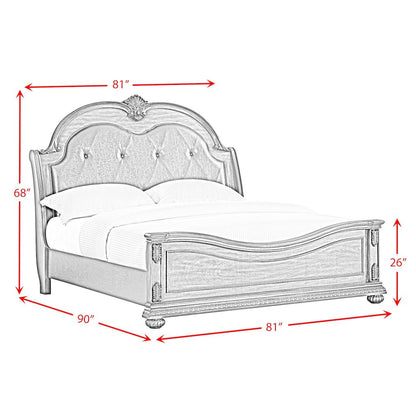 Concerto King UPH 5PC Bedroom Set with Black PU in Brown