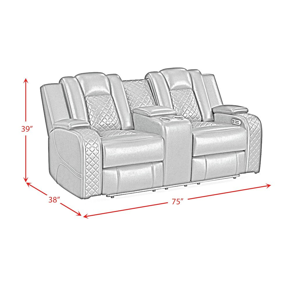 Amias 2PC Living Room Set in Pebble Black-Sofa & Loveseat