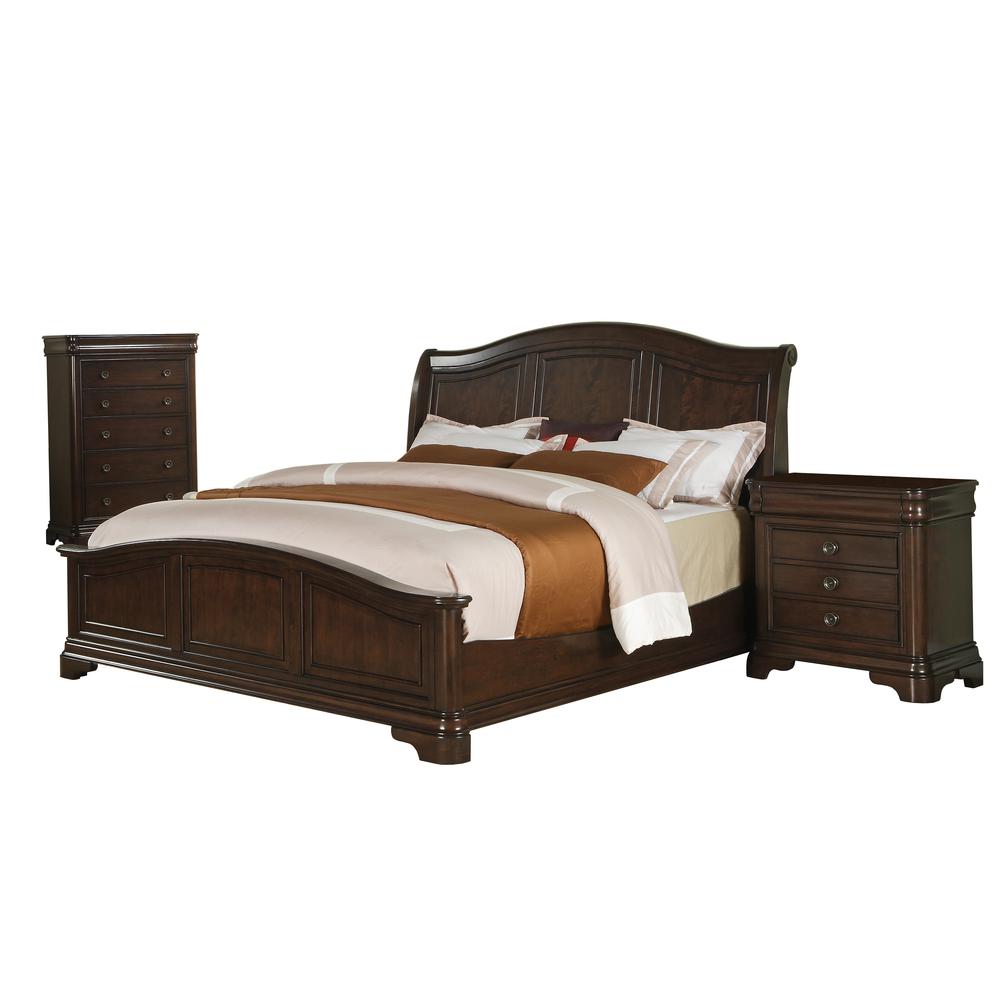 Conley Cherry King Panel 3PC Bedroom Set