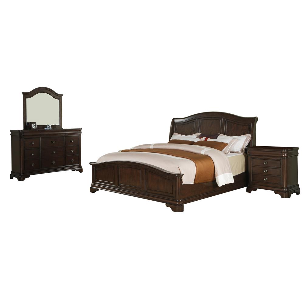 Conley Cherry King Panel 4PC Bedroom Set