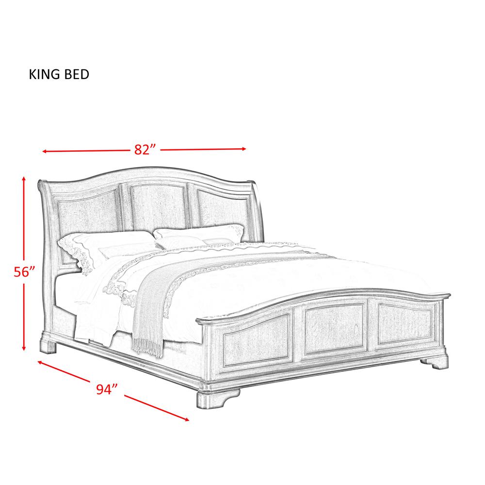 Conley Cherry King Panel 4PC Bedroom Set