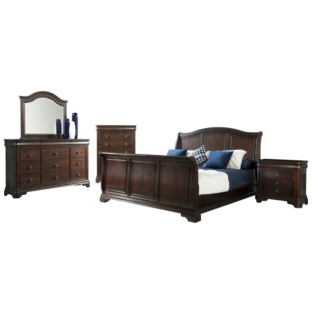 Conley Cherry King Sleigh 5PC Bedroom Set