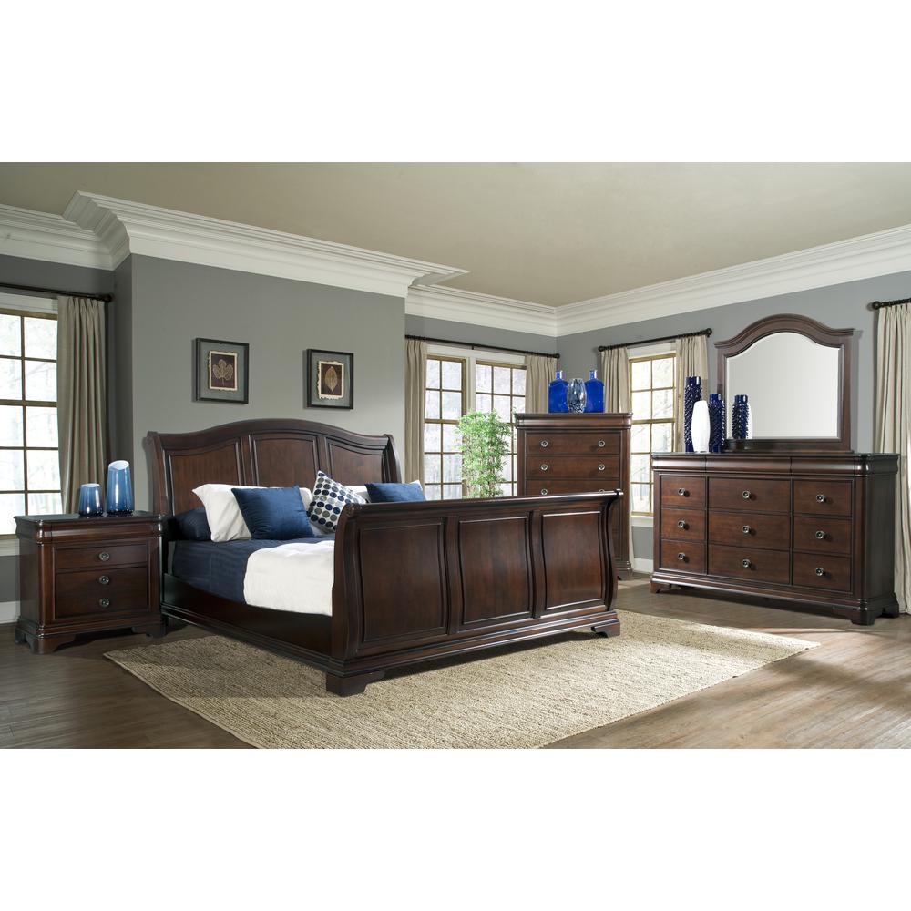 Conley Cherry King Sleigh 5PC Bedroom Set