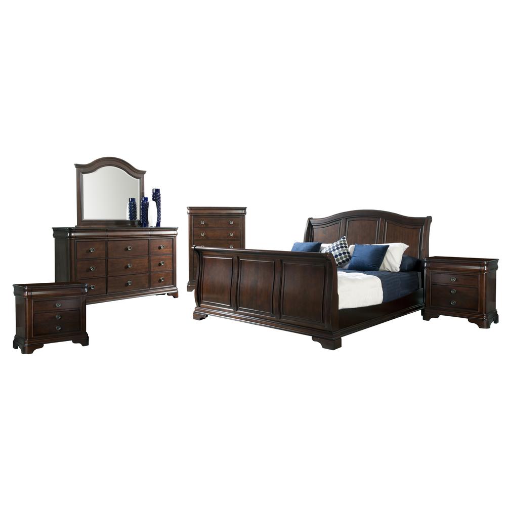 Conley Cherry King Sleigh 6PC Bedroom Set