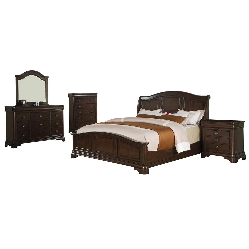 Conley Cherry Queen Panel 5PC Bedroom Set