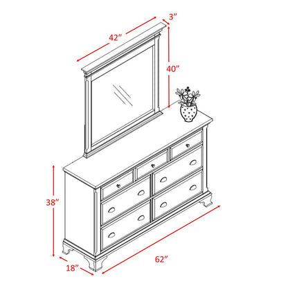 Brinley Cherry Dresser & Mirror Set
