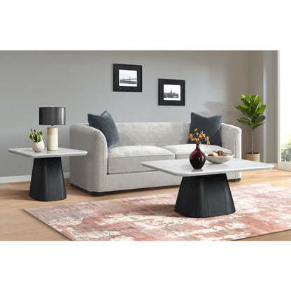 Yuri End Table in White and Black