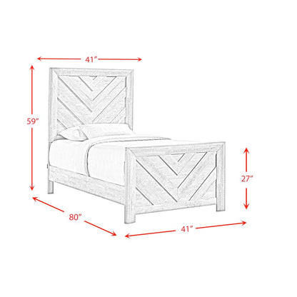Keely Twin Panel 5PC Bedroom Set in White