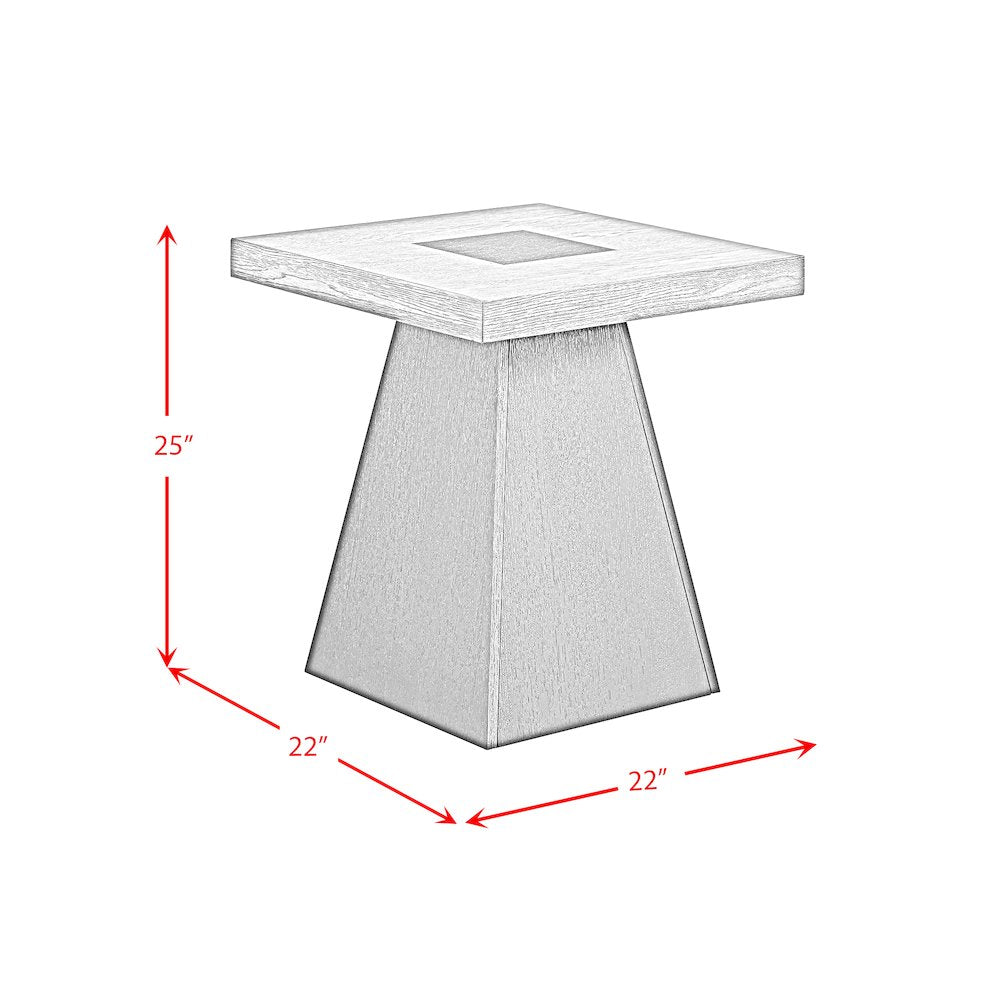Jemma End Table in Grey and Dark Espresso