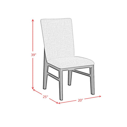 Megan Dining Side Chair with Grey Fabric in Black (2 Per Carton)