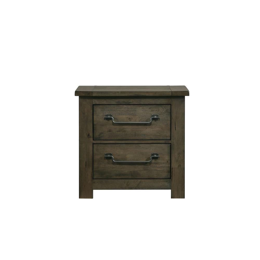 Memphis 2-Drawer Nightstand with USB in Grey