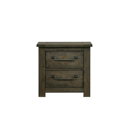Memphis 2-Drawer Nightstand with USB in Grey