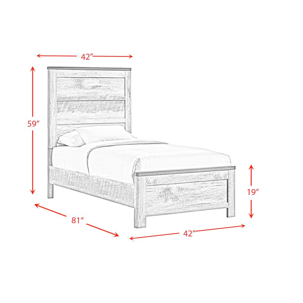 Adam Twin Panel 4PC Bedroom Set in Gray