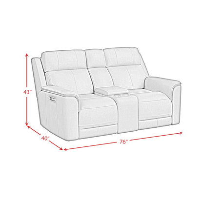 Power Motion Loveseat with Console, Power Headrest and Lumbar in Aline Butternut