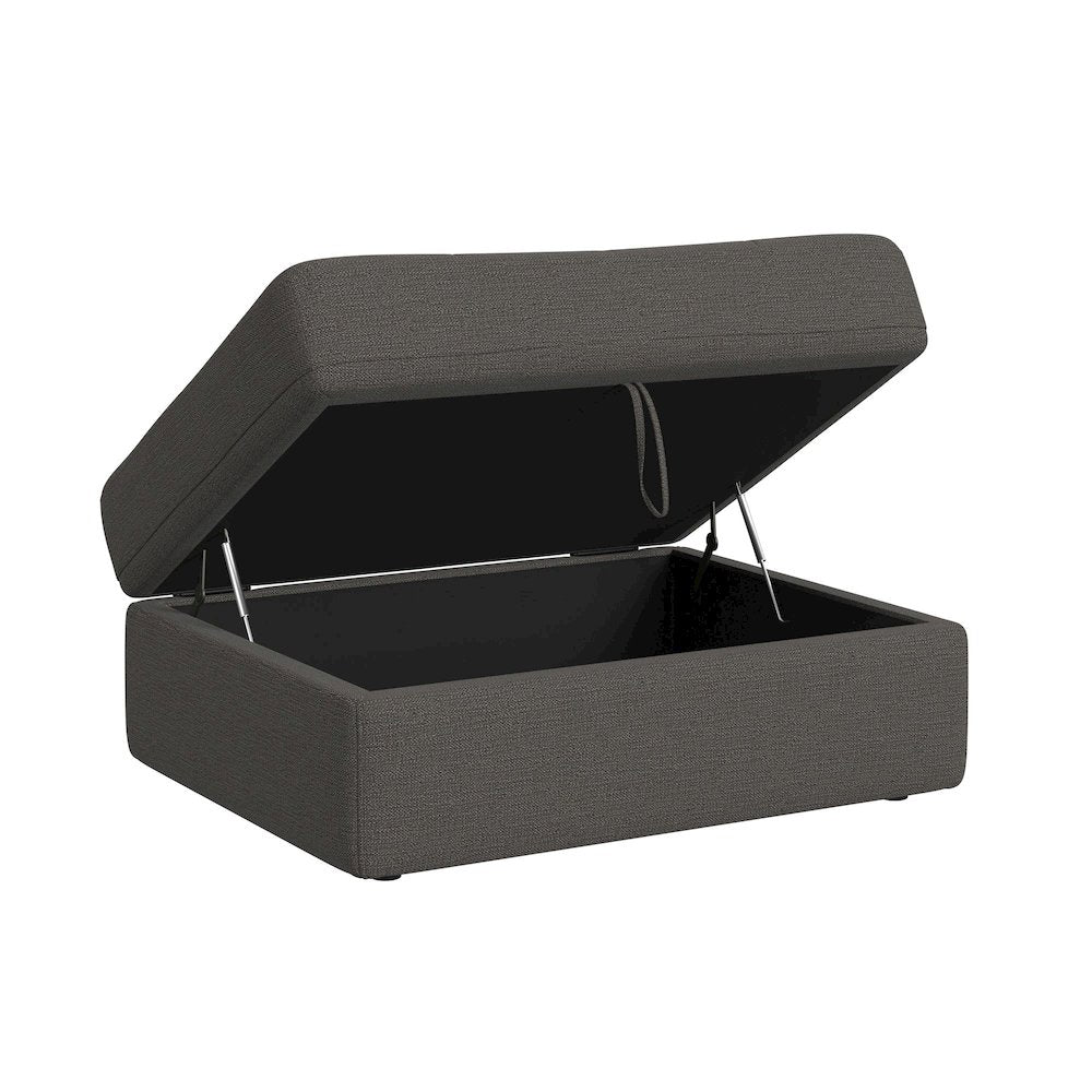 Options One Storage Ottoman in Palmer Plus Ash