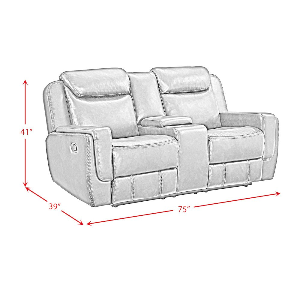 Lynx Motion Loveseat with Console in Neono Brown