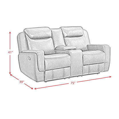 Lynx Motion Loveseat with Console in Neono Brown