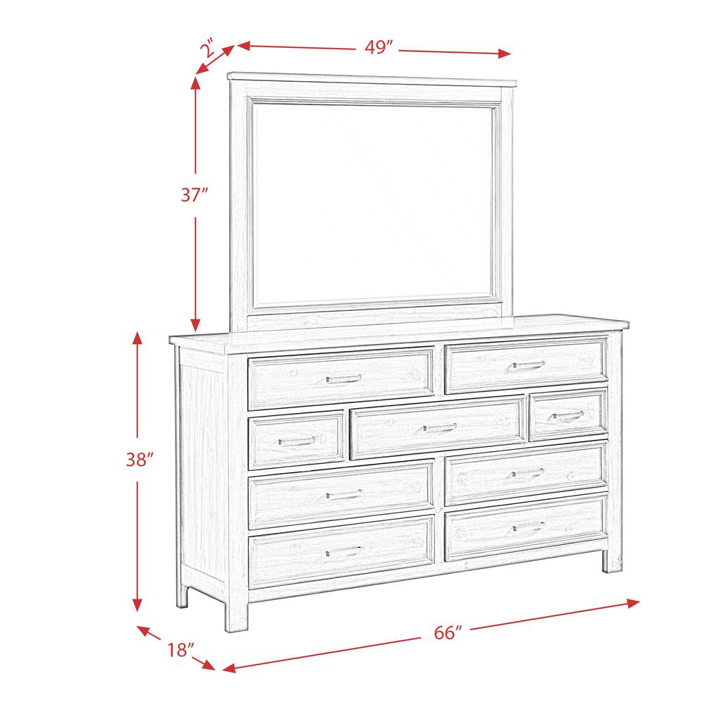 Damen Dresser & Mirror Set in Drift Grey